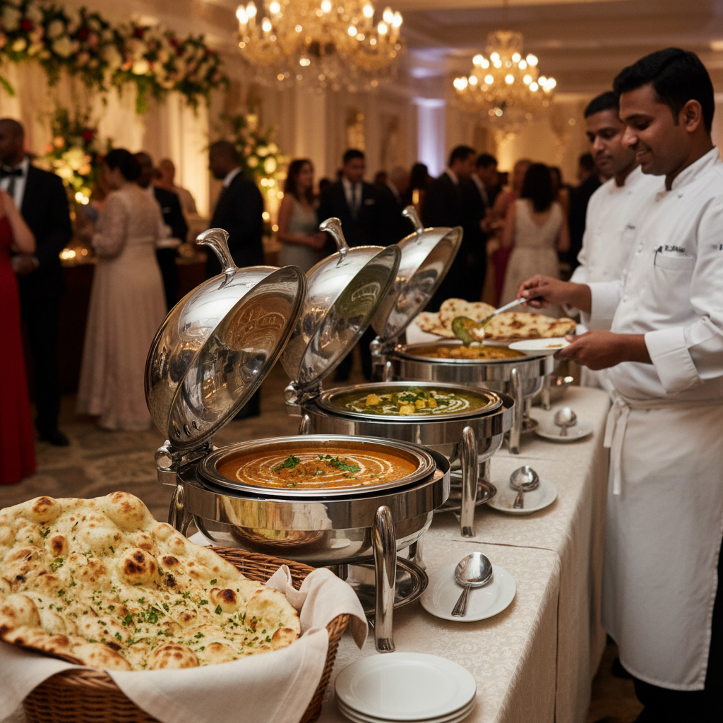 JM 5 Stars catering team at a wedding event